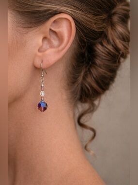 Purple and Blue Dangle Earrings